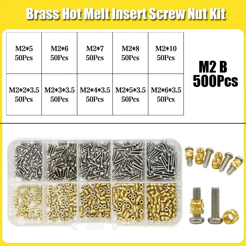 420/500Pcs Stainless Steel Heat Insert Nut TS100 Brass Hot Melt Insert Nuts for Welding Internal Thread Head Bolt Insert    Home Decor Supply | Online Retail | ShoreShopper.com