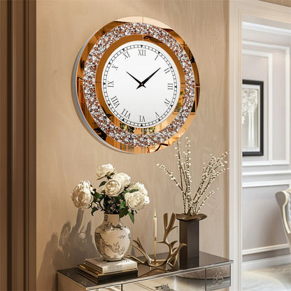 LUVODI 32inch Modern 3D Wall Clock Large Diamond Crystal Living Room Kitchen Bedroom Hall Clock with Roman Numerals    Home Decor Supply | Online Retail | ShoreShopper.com