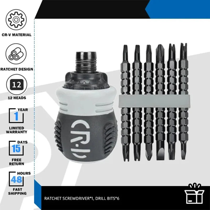 Mini Ratchet Precision Screwdriver Magnetic 13 In 1 Telescopic Labor-Saving Hand Tool Phillips Slotted Dual-purpose Head    Home Decor Supply | Online Retail | ShoreShopper.com