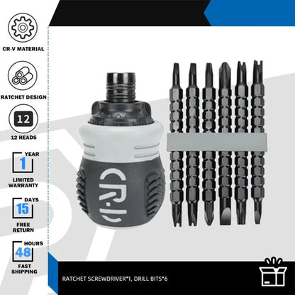 Mini Ratchet Precision Screwdriver Magnetic 13 In 1 Telescopic Labor-Saving Hand Tool Phillips Slotted Dual-purpose Head    Home Decor Supply | Online Retail | ShoreShopper.com