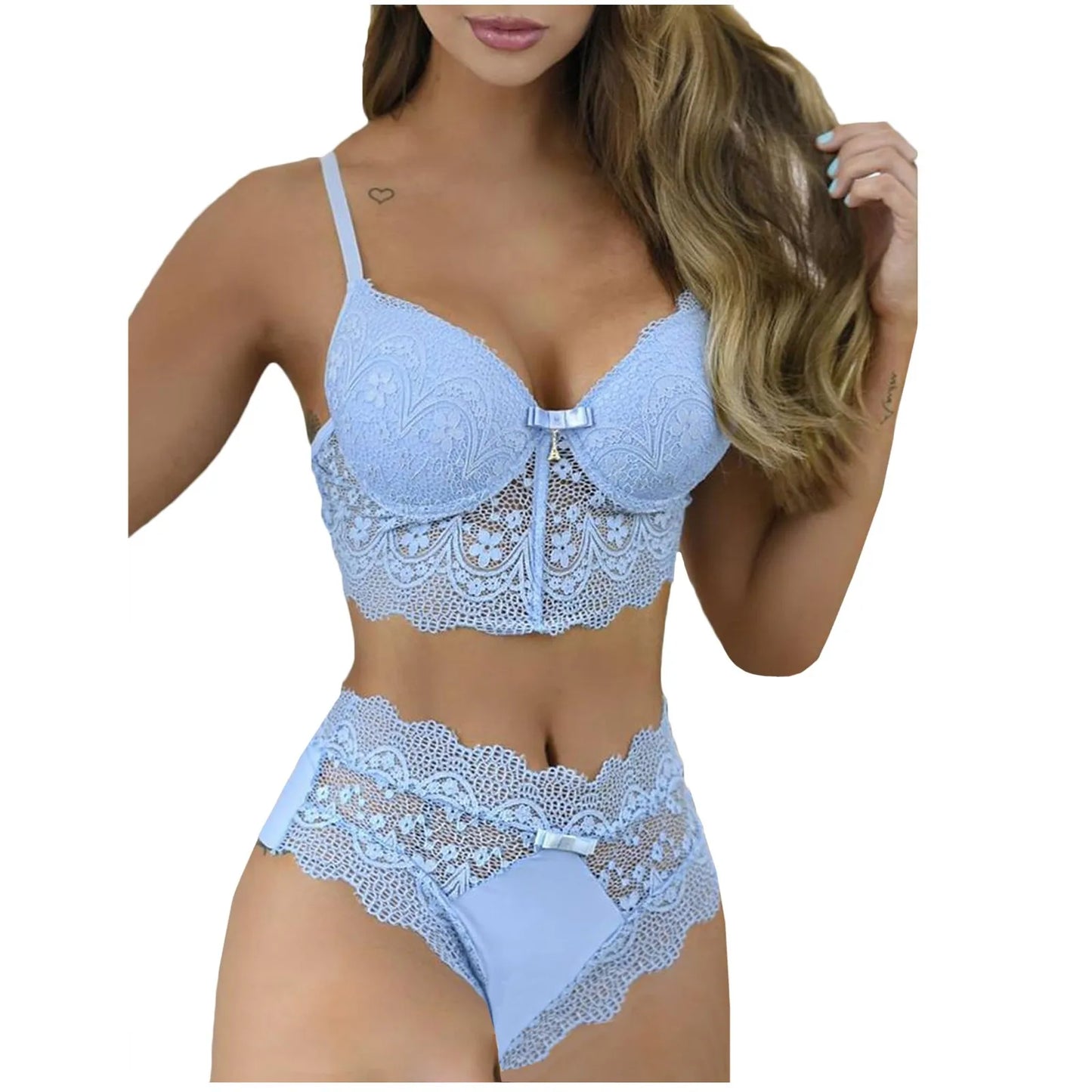 Lace Sexy Bras And Pantie Set For Women Solid Color Push Up Lingerie Outfit Floral Embroidered Ultra-Thin Underwear Set Lenceria - ShoreCo.Shop