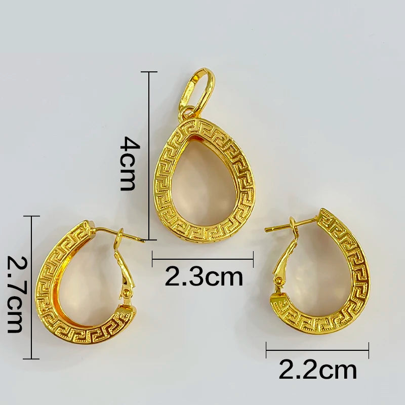 Dubai Golden Jewelry Sets for Women Luxury Italian Bridal Necklace Pendant Earrings Wedding Party Accessories Lady Gifts    Home Decor Supply | Online Retail | ShoreShopper.com