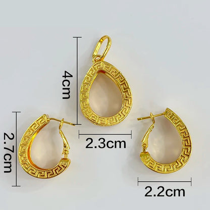 Dubai Golden Jewelry Sets for Women Luxury Italian Bridal Necklace Pendant Earrings Wedding Party Accessories Lady Gifts    Home Decor Supply | Online Retail | ShoreShopper.com