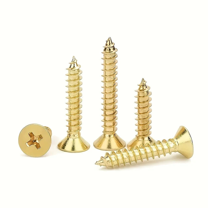 2400pcs Miniature Self-Tapping Screws, M2 Wood Screws, Phillips Head Screws, Flat Head Screws, Gold, Black, Silver Set    Home Decor Supply | Online Retail | ShoreShopper.com