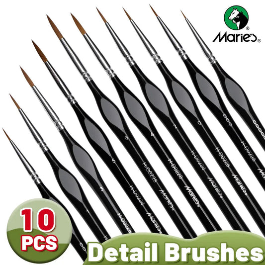 10pcs Marie's Miniature Model Synthetic Paintbrushes Kit,Micro Detail Brush Set for Acrylic,Oil,Watercolor,Paint by Number    Home Decor Supply | Online Retail | ShoreShopper.com