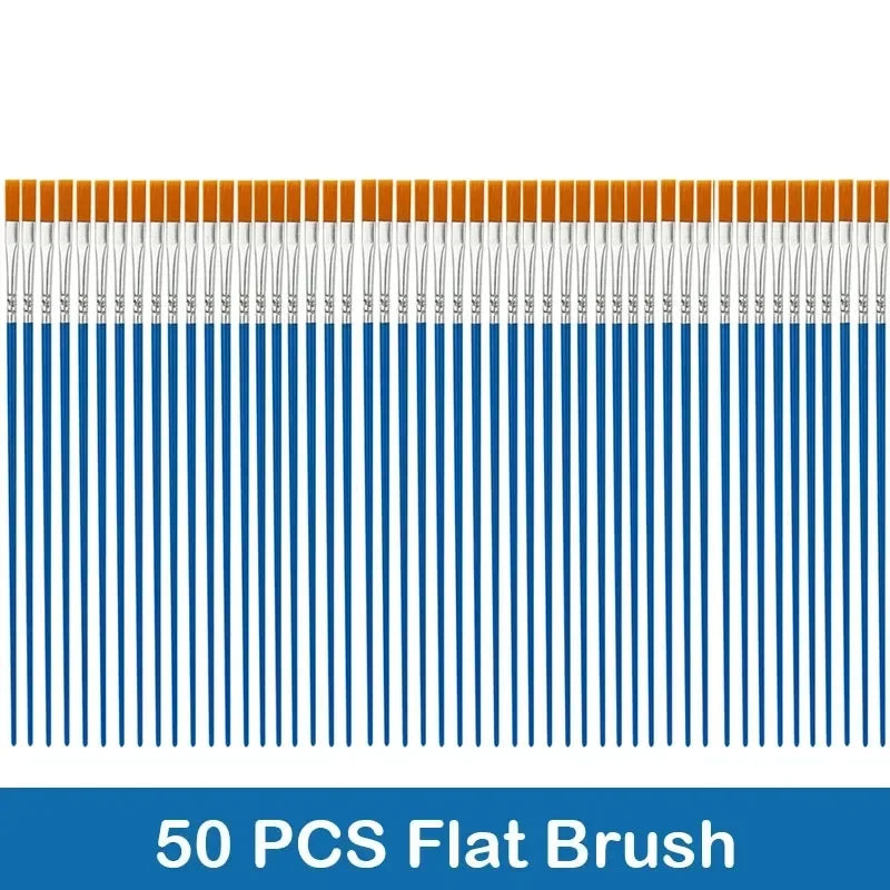 10/20/50Pcs Painting Brushes Set Art Round / Flat Brushs Nylon Hair Paint Brushes Pen for Oil Acrylic Watercolor Art Supplies    Home Decor Supply | Online Retail | ShoreShopper.com