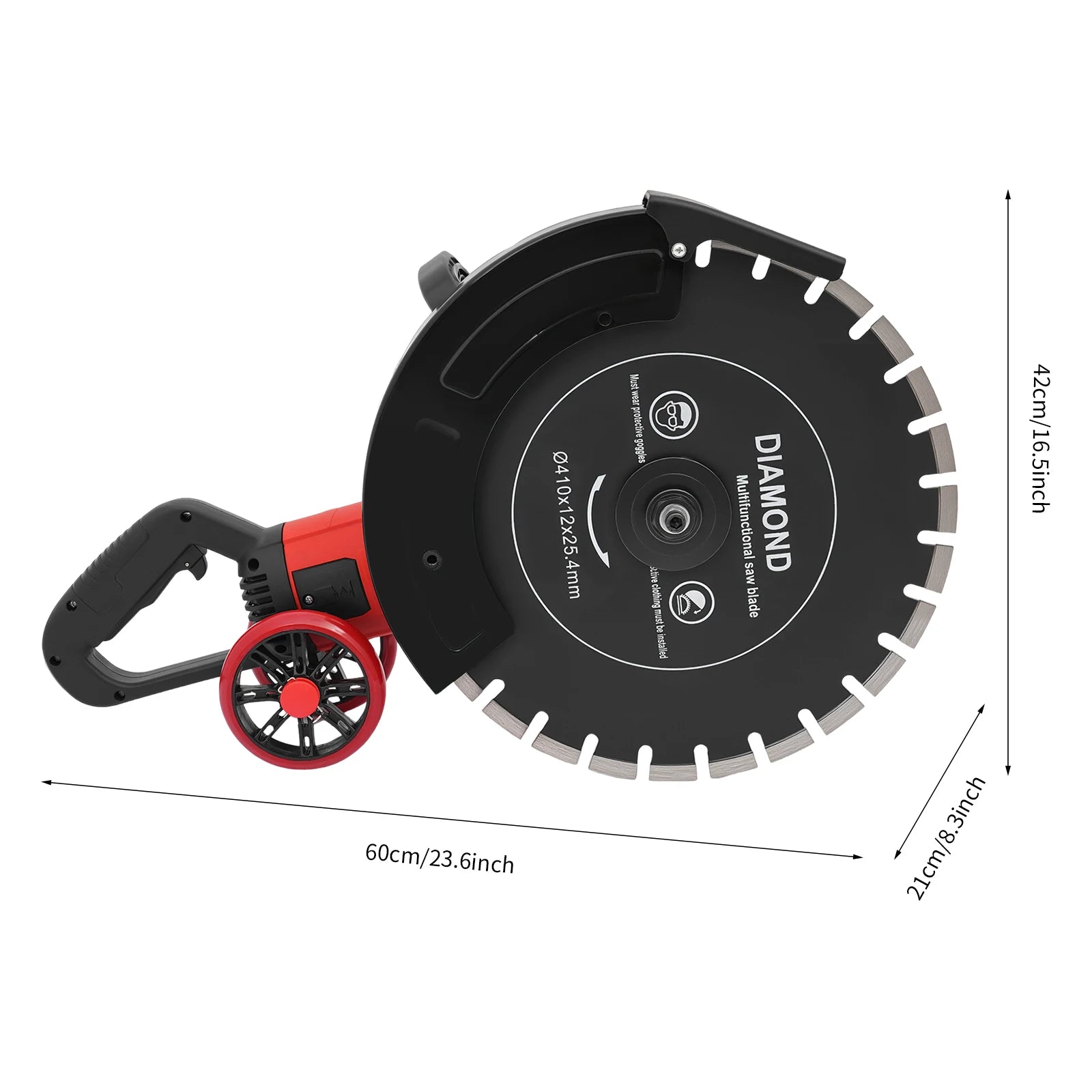 16In 4000W Electric Concrete Saw Brick Cutter Circular Saw Wall Slotting Groving with Saw Blade and Rolling Pulley 3000RPM    Home Decor Supply | Online Retail | ShoreShopper.com