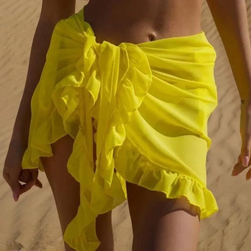 Beachwear Wraps Bikini Cover Ups Tassel Dress Bikini Summer Mesh Mini Ruffle Skirt for Women Candy Bathing Skirt Girls Swimsuit    Your Coastal Marketplace | Shoreshopper.com