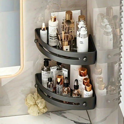 1/2Pcs Wall Mounted Corner Rack: No-Drill Black Bathroom Shampoo Towel Holder    Home Decor Supply | Online Retail | ShoreShopper.com