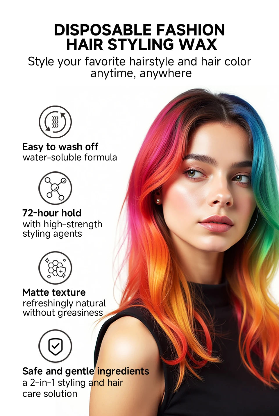 SEVICH Hair Colour Wax Temporary DIY Hair Coloring Wax One-Time Long Lasting Hair Dye Mud Cream Christmas Hair Styling Products - ShoreCo.Shop
