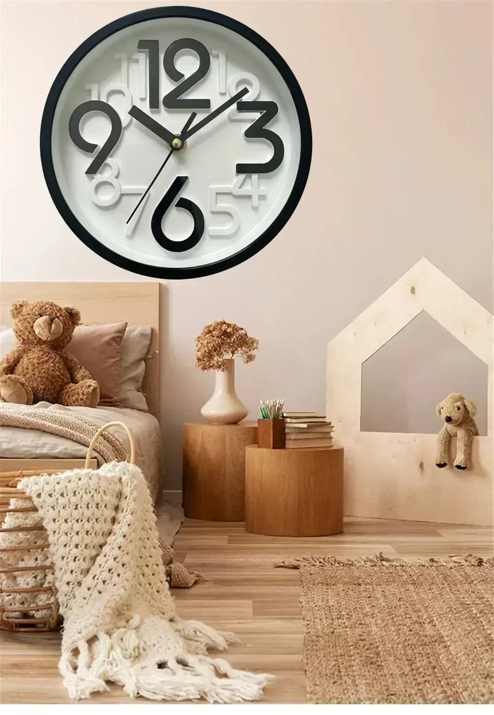 Children's Study Non-Ticking Wall Clock Luxury Silent Battery Operated Round Wall Clock for  Modern Simple Style Home Decor    Home Decor Supply | Online Retail | ShoreShopper.com