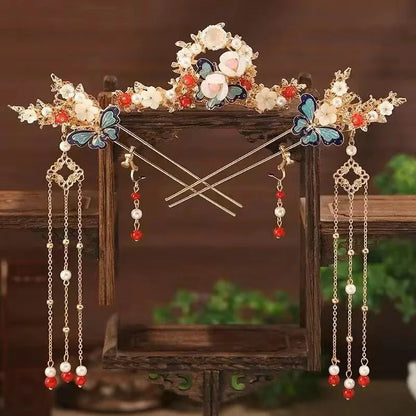1 Set Ancient Headwear Hairpins Complete Super Immortal Made Headwear New Simple Pink flower Children's Ancient Headwear    Your Coastal Marketplace | Shoreshopper.com