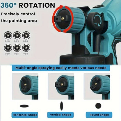 1000ML Electric Spray Gun Cordless Paint Sprayer Auto Furniture Steel Coating Airbrush Compatible For 21V Battery    Home Decor Supply | Online Retail | ShoreShopper.com