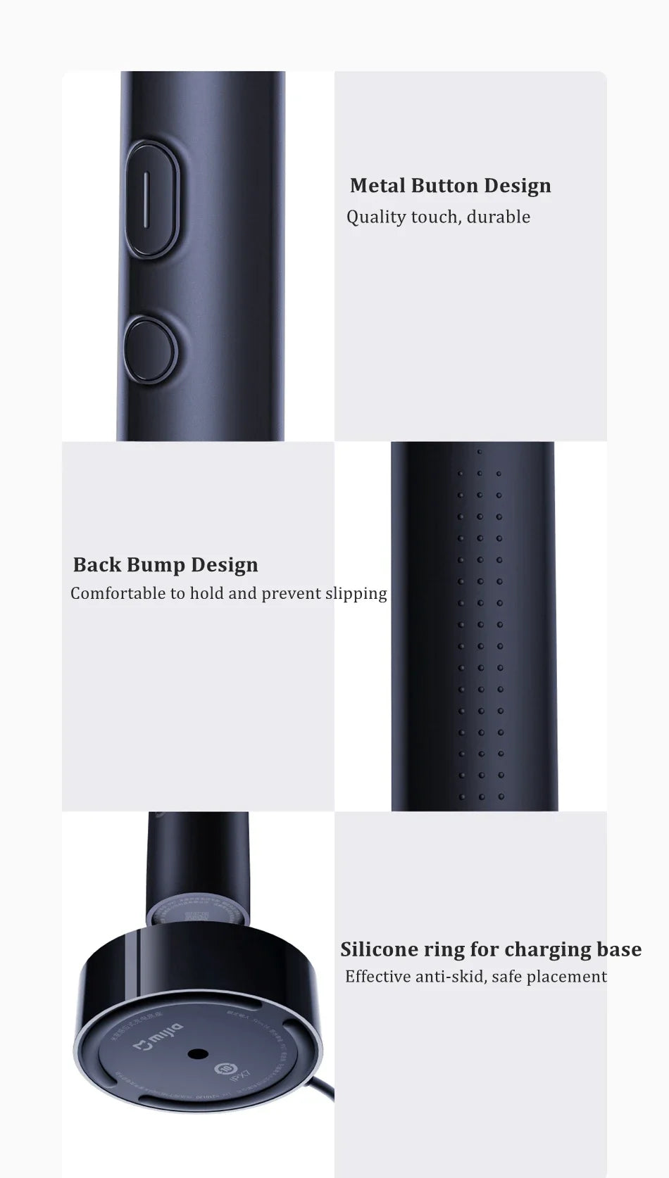 Mijia T700 Sonic Electric Toothbrush LED Display IPX7 Waterproof Super Dense Soft Bristle Inductive Charging Oral Care - ShoreCo.Shop