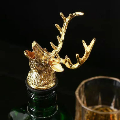 Zinc Alloy Steel Deer Stag Head Wine Pourer Unique Rhinoceros Lion Wine Bottle Stoppers Wine Aerators Bar Tools - ShoreCo.Shop