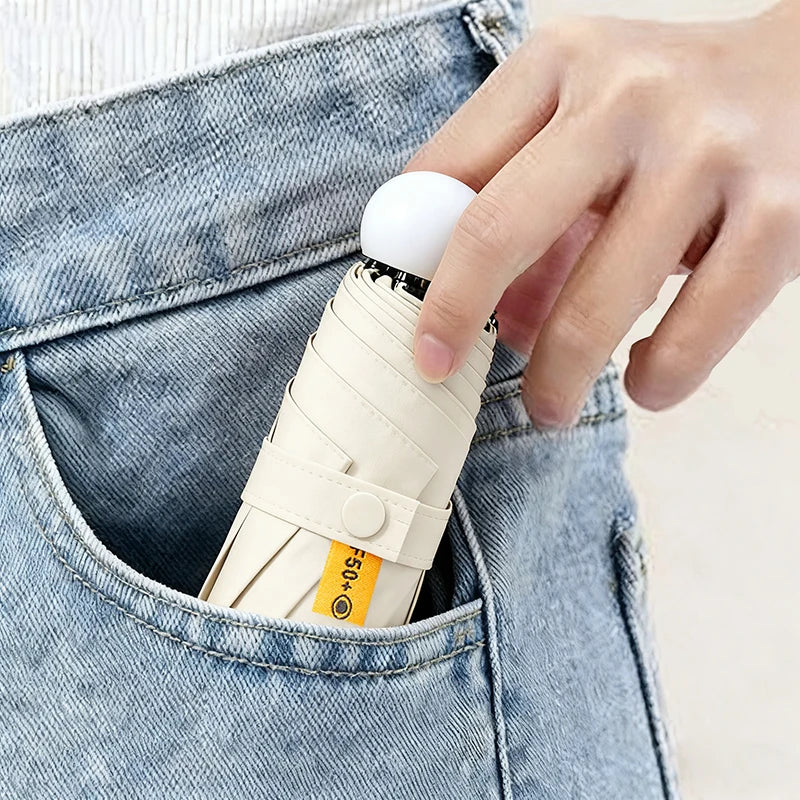Capsule Umbrella, Portable Mini Sun Umbrella, Sunscreen Umbrella, Black Alloy Handle, with Storage Box, Dual-Use for Sun Protect    Your Coastal Marketplace | Shoreshopper.com
