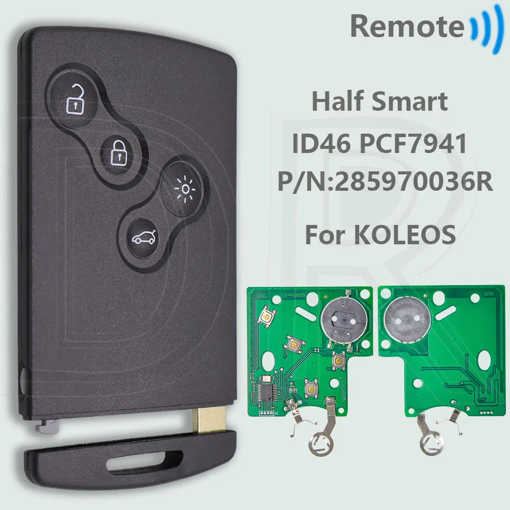 DR Half Smart/Hands Free ID46 4A PCF7953M Smart Car Remote Key For Renault Megane Laguna Grand Scenic Fluence Clio IV Captur - ShoreCo.Shop
