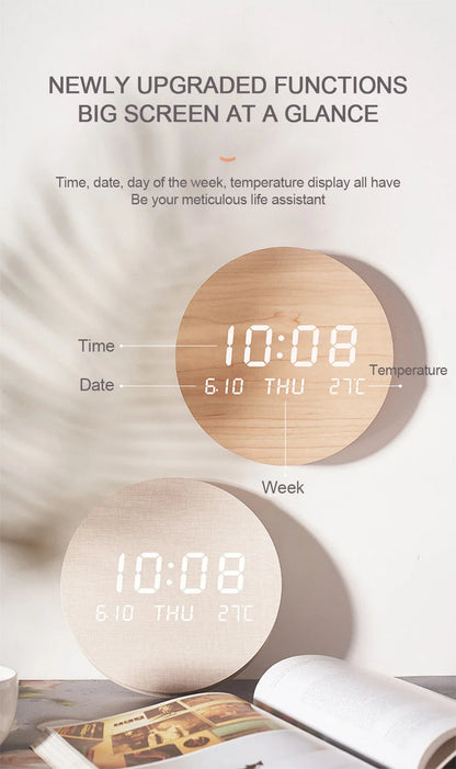 LED Digital Wall Clock Temperature Date Time Multi-function Display Living Room Home Bedroom Silent Clock Fashion Wall Clock    Home Decor Supply | Online Retail | ShoreShopper.com