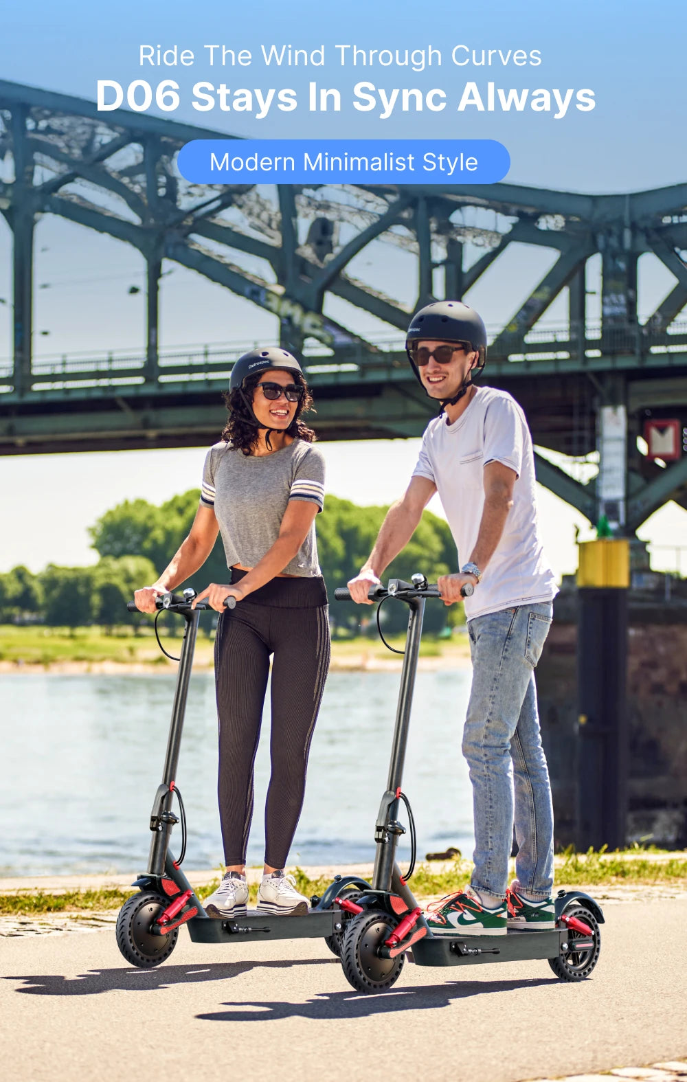 HUANCI D06 500W e scooter Electric Scooters 32km/h escooters Escooter scooter electric for adults eScooter Dual Shock Absorbers - ShoreCo.Shop