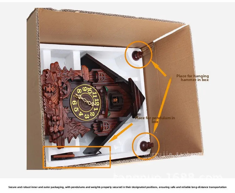 Wooden Handcrafted Cuckoo Clock for Wall with Cuccu Chimes and Swing Pendulum for Home Nordic  Decor Solid Wood Cuccu Watch    Home Decor Supply | Online Retail | ShoreShopper.com
