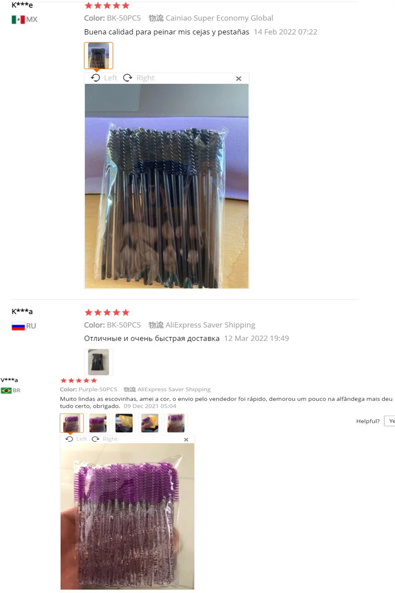 Lanjinglin 5/50pcs Eyelash Brush Crystal Eyelash Soft Eye Lashes Extension Mascara Wands Makeup Professional Makeup Tool - ShoreCo.Shop