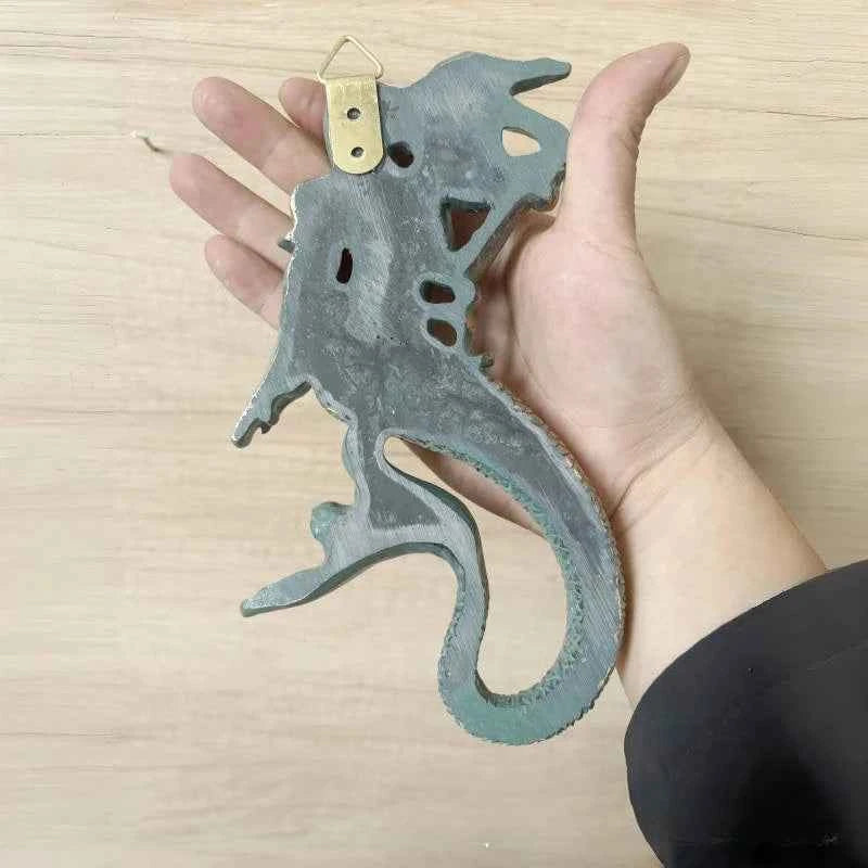Retro Distressed Blue Mermaid Figurine Resin Mermaid Wall Art Decor Nautical Tabletop Statue for Bathroom Bedroom Seaside House