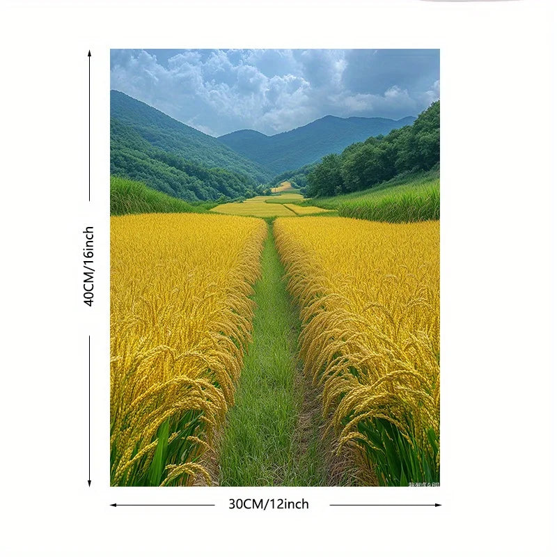 Charming Yellow Rice Fields Canvas Art - Frameless Home Decor for Office & Cafe | Ideal Gift for Any Room    Home Decor Supply | Online Retail | ShoreShopper.com