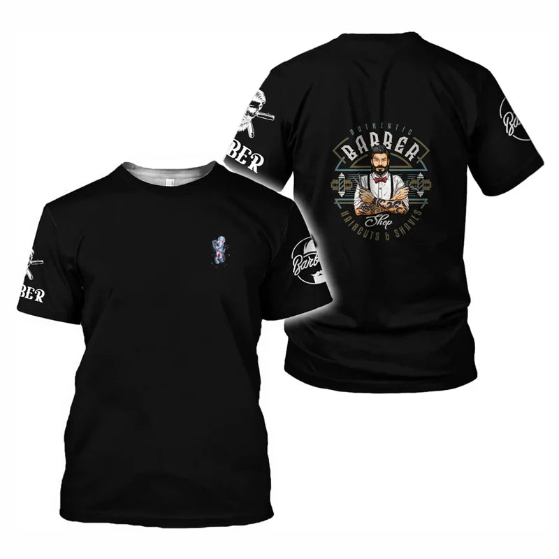 Barber Shop T Shirt For Men Hairdresser Graphic T-shirt 3D Printed Short Sleeves Work Wear Tops Summer Oversized Tee Shirts    Home Decor Supply | Online Retail | ShoreShopper.com