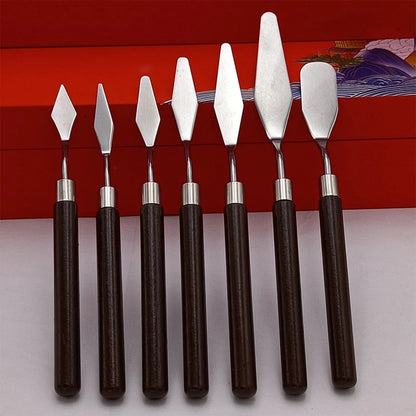 5pcs Art Oil Painting Scraper Paint Scraper Wooden Handle Palette Knife Set for Gouache Oil Painting Learners    Home Decor Supply | Online Retail | ShoreShopper.com