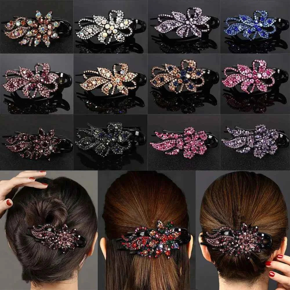 1pcs Ponytail Headwear Headwear Hair Accessories Duckbill Clip Hair Claws Hairgrip Women Hair Clips Rhinestone Hairpin