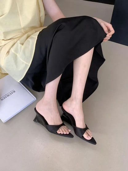 Women's Slippers Fashion 2026 Summer Elegant High Heels Outdoor Banquet Wedge Heel Pointed Toe Girls Women's Shoes 2018    Your Coastal Marketplace | Shoreshopper.com