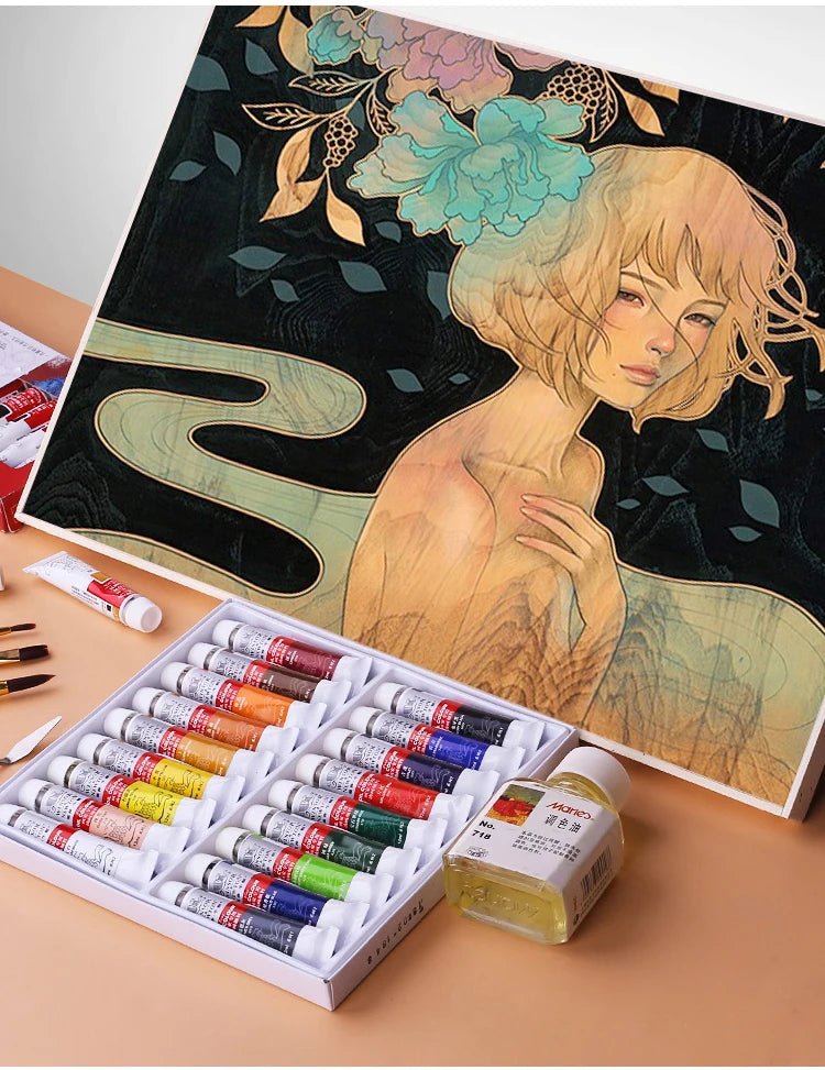 Winsor & Newton 12/18/24 Colors Professional Color Oil Paints 12ml Tube Painting Pigments With Brush And Palette Art Supplies    Home Decor Supply | Online Retail | ShoreShopper.com