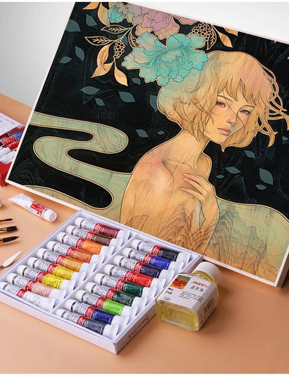 Winsor & Newton 12/18/24 Colors Professional Color Oil Paints 12ml Tube Painting Pigments With Brush And Palette Art Supplies    Home Decor Supply | Online Retail | ShoreShopper.com