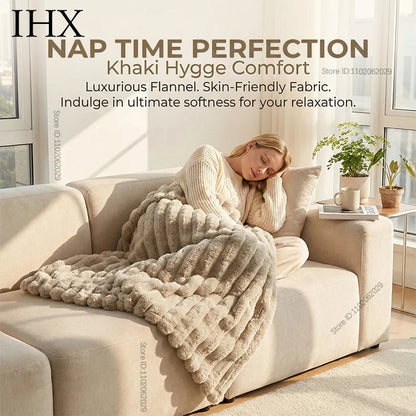 IHX Solid Color Imitation Rabbit Plush Milk Plush Thickened Thermal Leisure Home Blanket Office Nap Blanket, Custom Blanket Size    Your Coastal Marketplace | Shoreshopper.com