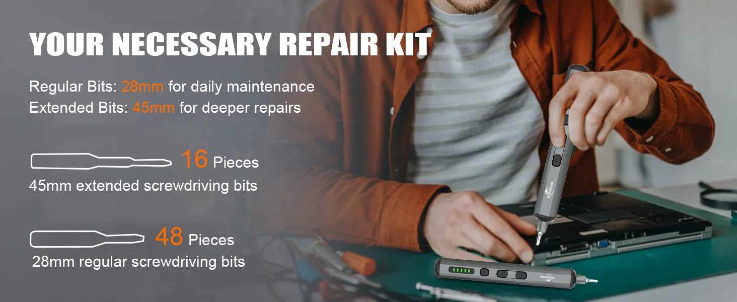 KUNLUN 68-in-1 Mini Electric Screwdriver Set, Small Electric Screwdriver Cordless with 64 Magnetic Bits, 5 Torque Settings,    Home Decor Supply | Online Retail | ShoreShopper.com