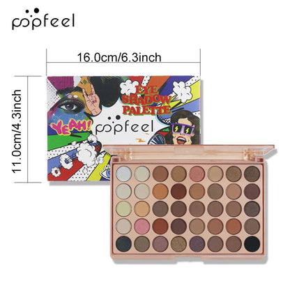 POPFEEL 40-Color Earth Tone & Pink Eyeshadow Palette – Versatile Shimmer, Matte, and Highlight Shades for Effortless Blending。 - ShoreCo.Shop
