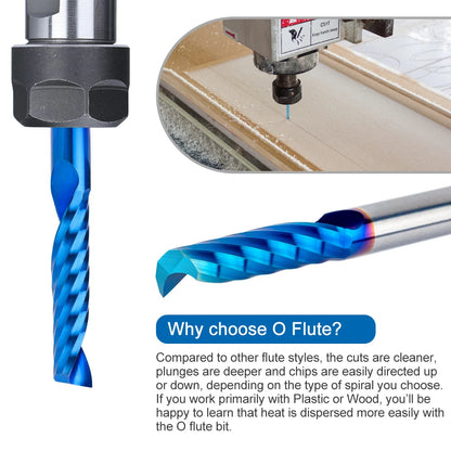 XCAN10pcs Single Flute Carbide End Mill 1/8'' Shank O Flute Spiral CNC Router Bit Cutter 1/1.5/2/2.5/3.175mm Wood Milling Tools    Home Decor Supply | Online Retail | ShoreShopper.com