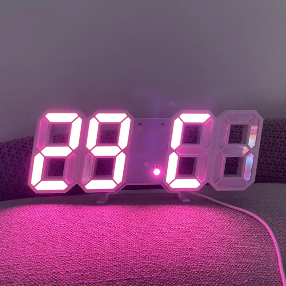 3D LED Digital Clock 12/24H Time Display Colorful Clock for Office/Living Room/Meeting Room/Kitchen    Home Decor Supply | Online Retail | ShoreShopper.com