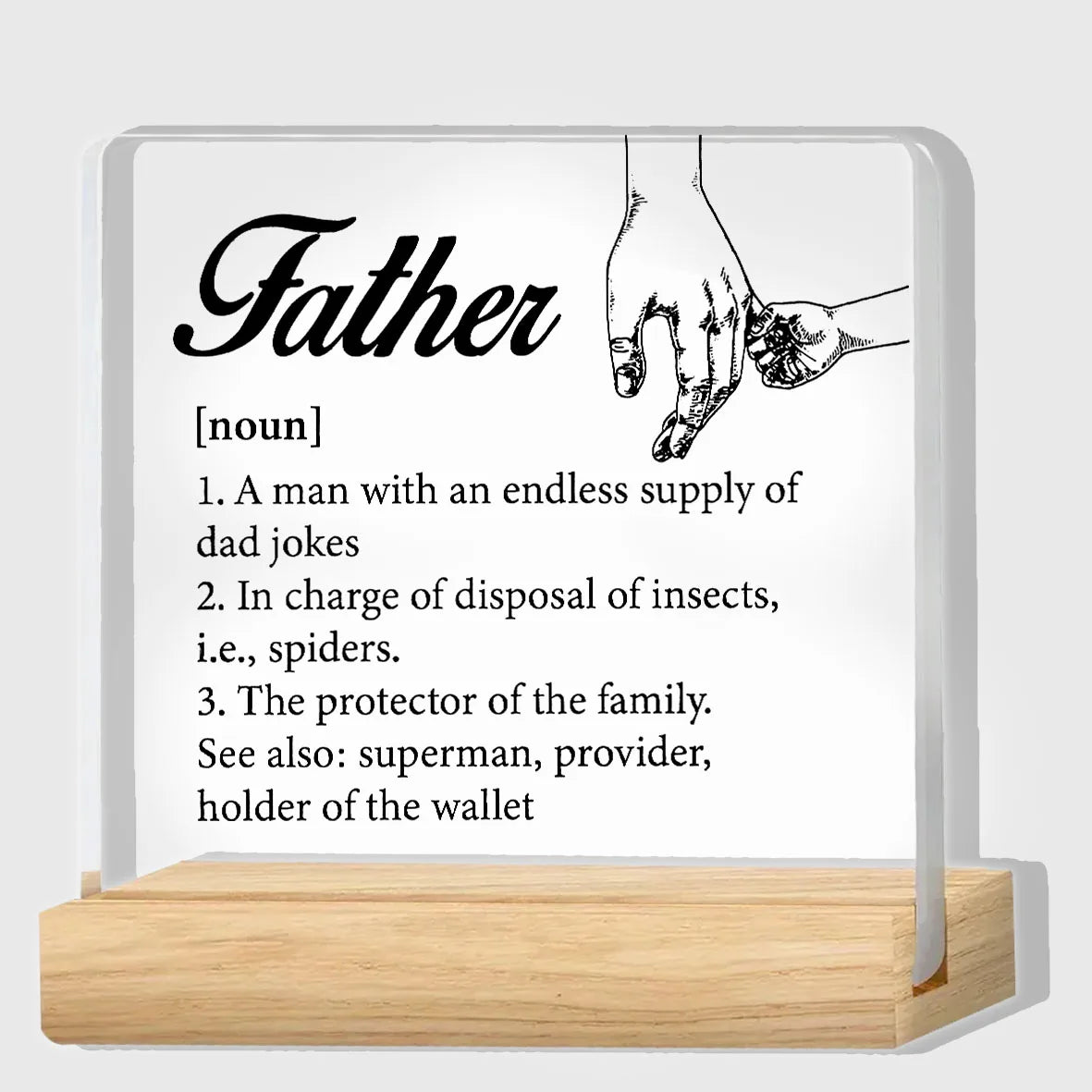 Father Gifts From Daughter Son, Gifts for Dad Birthday Father's Day, Father Definition Clear Acrylic Desk Decorative Sign    Your Coastal Marketplace | Shoreshopper.com