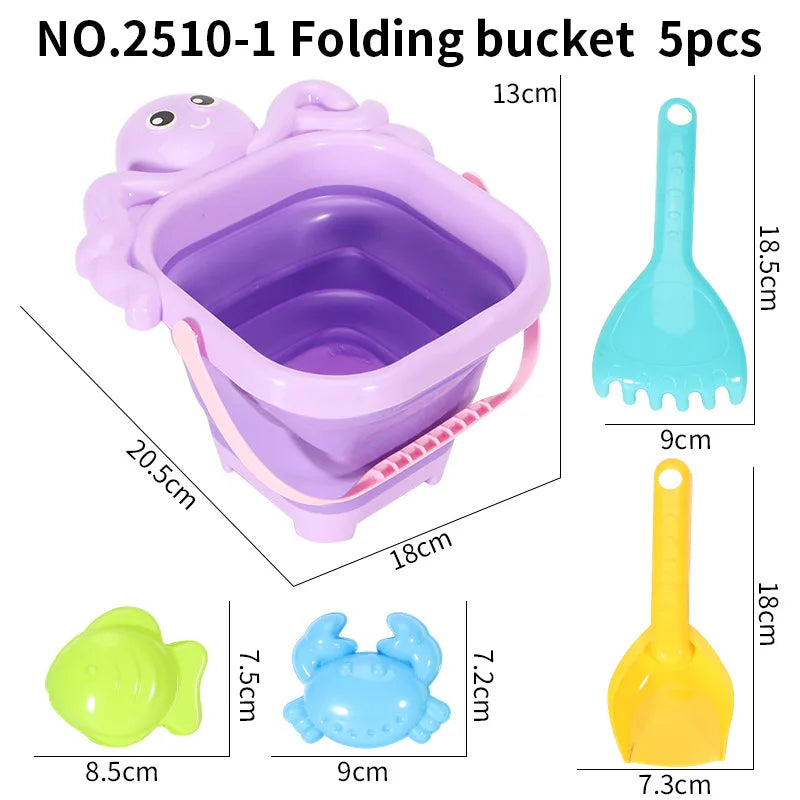 Beach Toys for Kids Sand Toys Set for Toddlers Sandbox Toys with Collapsible Bucket Shovel Rake Set Sand Molds Summer Outdoor    Your Coastal Marketplace | Shoreshopper.com