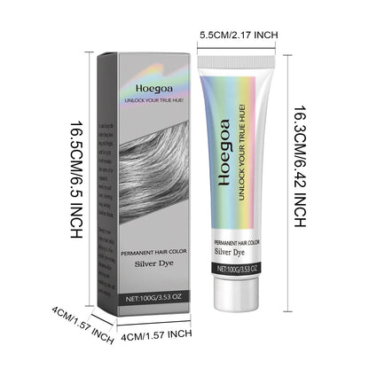 Hoegoa Grey Hair Cream Long Lasting Colour Lock Nourishing Phytocare Trendy Hair Colour Hairdresser - ShoreCo.Shop
