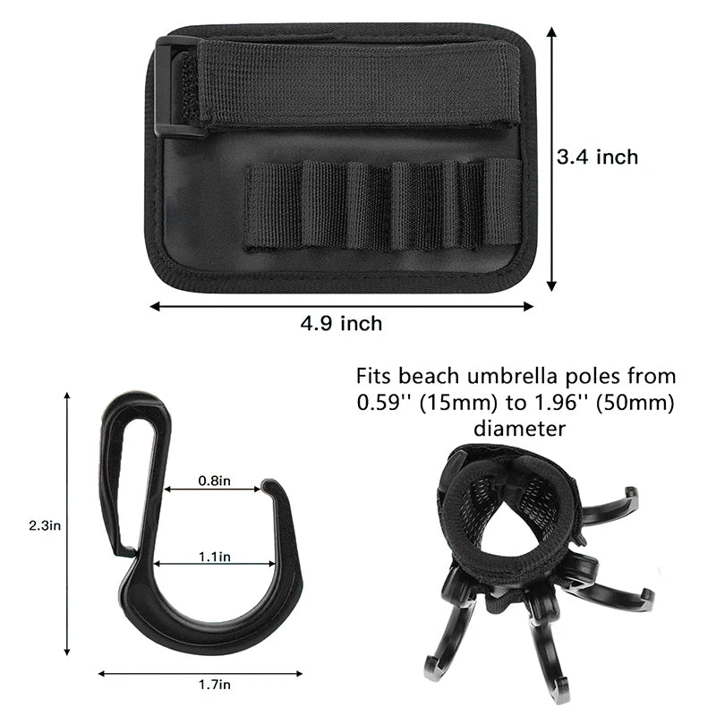 Durable Beach Umbrella Hanging Hook 6 Hooks Beach Accessories Towels Camera Bags Clothes Hanger Camping Holder Trip Clip    Your Coastal Marketplace | Shoreshopper.com