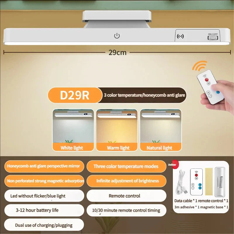 Touch Table Lamp Magnetic Desk Lamp Bulit-in Rechargeable Battery for Reading Cabinet Mirror Bedside Rechargeable Night Lights    Home Decor Supply | Online Retail | ShoreShopper.com