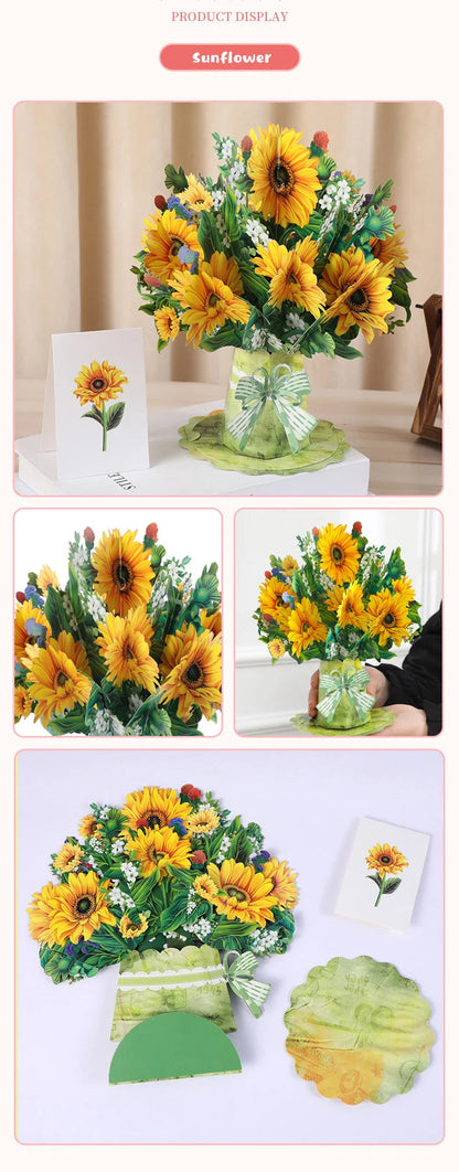 3D Creative Bouquet Gift Card for Mother Father Wife Friends Blessing Card Gift for Mothers Fathers Day Thank You Greeting Cards    Your Coastal Marketplace | Shoreshopper.com