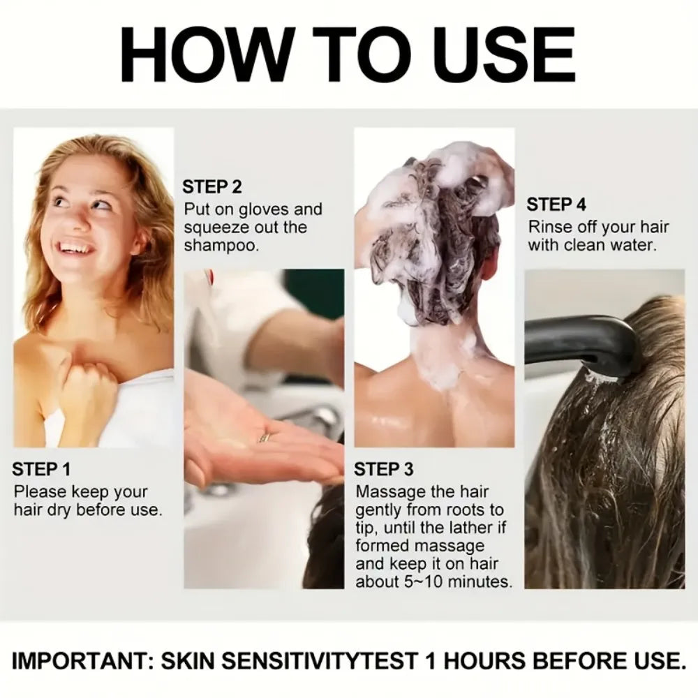 Unisex adult 4-in-1 hair dye shampoo, hair dye shampoo foam, plant-based hair dye, easy to shampoo, cover gray hair - ShoreCo.Shop