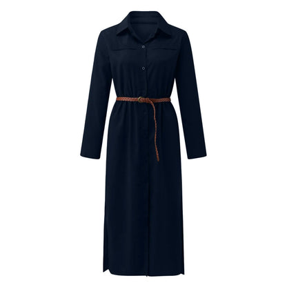Womens Lace Up Tunic Dresses Summer Streetwear Long Sleeve Shirt Dresses With Belt casual Solid Color Linen Maxi Dress for women    Home Decor Supply | Online Retail | ShoreShopper.com
