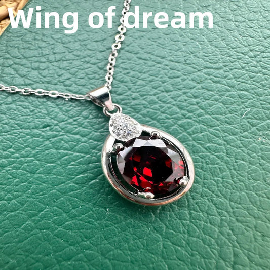 Luxury 925 Sterling Silver Jewelry Set, Inlaid With Red Crystal Zircon Necklace Earrings Ring Fashion Women's Couple Jewelry Set    Home Decor Supply | Online Retail | ShoreShopper.com