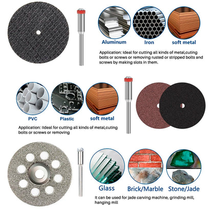 XCAN 63pcs Cutting Wheel Set Mini HSS Saw Blade,Diamond Saw Blade,Metal Cut off Disc  Drill 1/8" Mandrel for Dremel Rotary Tool    Home Decor Supply | Online Retail | ShoreShopper.com