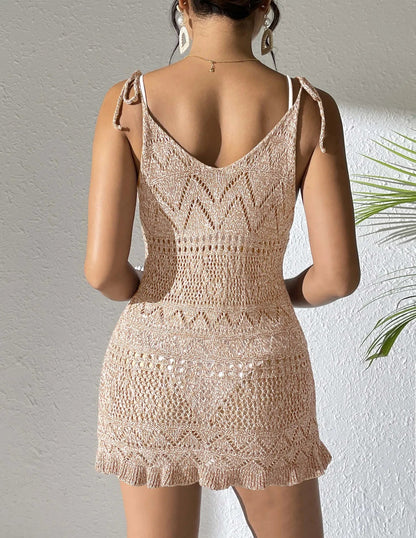Beach dress, women's suspender dress, strap dress, high elasticity blended with fungus edge for vacation    Your Coastal Marketplace | Shoreshopper.com