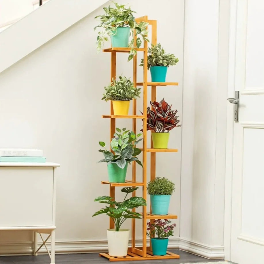 Bamboo Corner Tall Plant Stand Rack Multiple Flower Holder Shelf Indoor Outdoor    Home Decor Supply | Online Retail | ShoreShopper.com